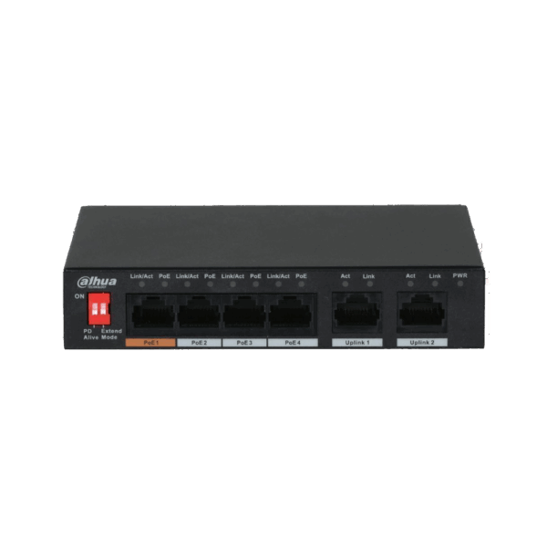 Switch 4-Port Desktop PoE | Dahua  / DH-PFS3006-4ET-60-V2