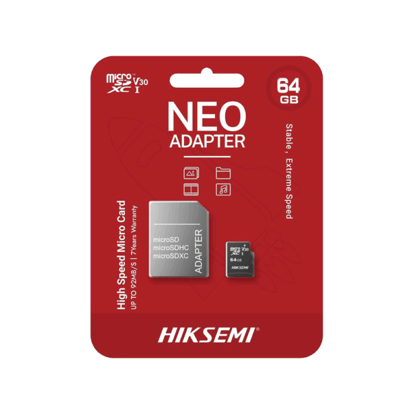 mem-hik-64 Tarjeta SD Hiksemi TF NEO 64GB c/Adap | HS-TF-C1-64G