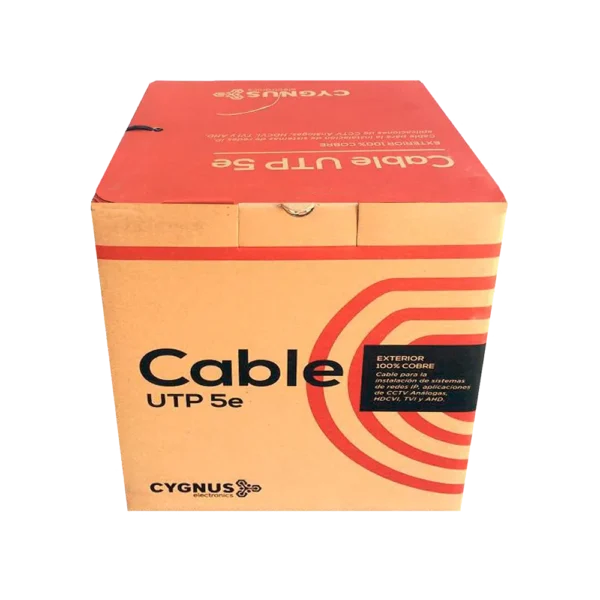 Cable UTP Cat. 5e Exterior x 305mts | CYGNUS / CY-UTP-COBRE-4P-N