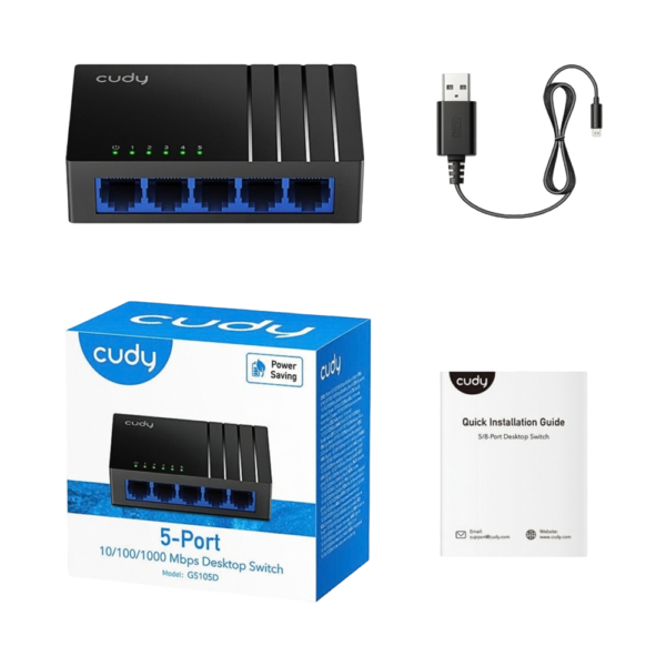 GS105D-3 Switch Gigabit 5 puertos 10/100/1000 | Cudy / GS105D