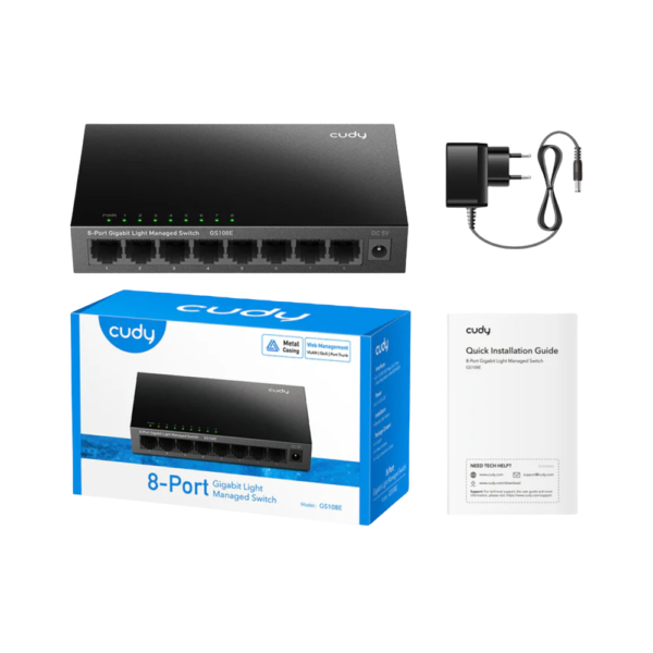 GS108E-1 Switch Gigabit 8 puertos 10/100/1000 | Cudy / GS108E