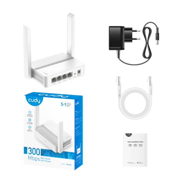 WR300-4 Router WiFi Multimodo 300 Mbps | Cudy / WR300