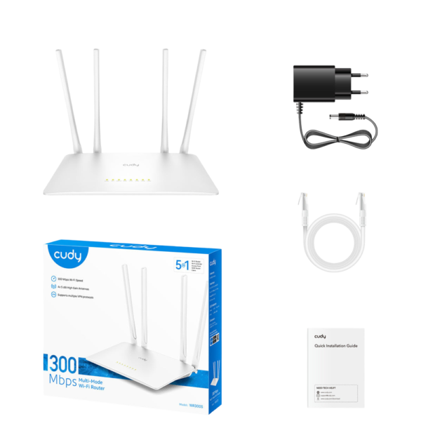WR300S-4 Router WiFi Multimodo 300 Mbps | Cudy / WR300S